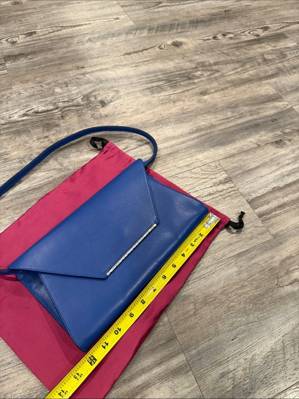 Jill Haber Leather Clutch Bag with Detachable Strap